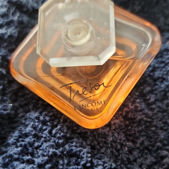 LANCOME TRESOR PARFUME Glass Fragrance Bottle - Elegant Amber Perfume Accent - Picture 2 of 5